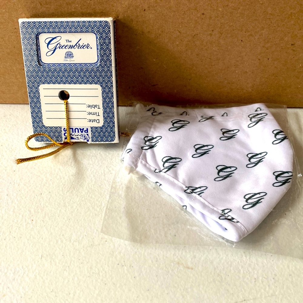 Greenbrier Gift Set - Casino Played Cards and Mask